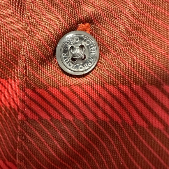 Men's Pro Tour Polo Shirt XXL Orange Red Short Sleeve Golf Casual - Picture 5 of 15